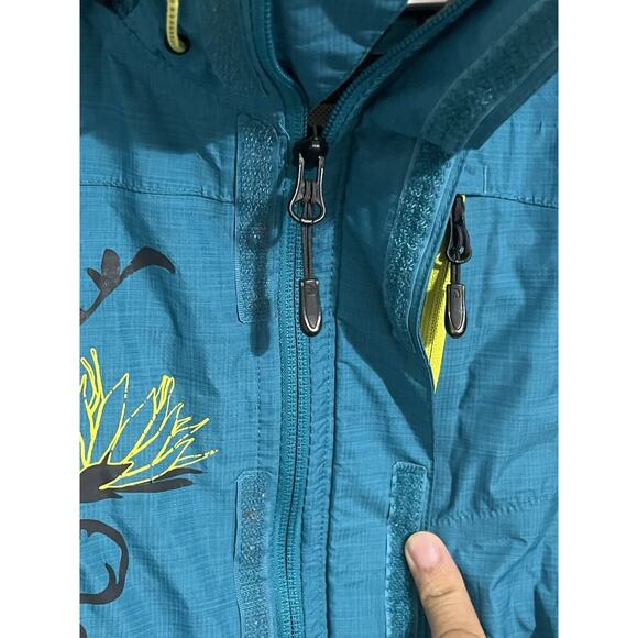 THE NORTH FACE Size S Nylon Hyvent Hooded Tibbedee Flamenco Blue Jacket EUC - Picture 7 of 12